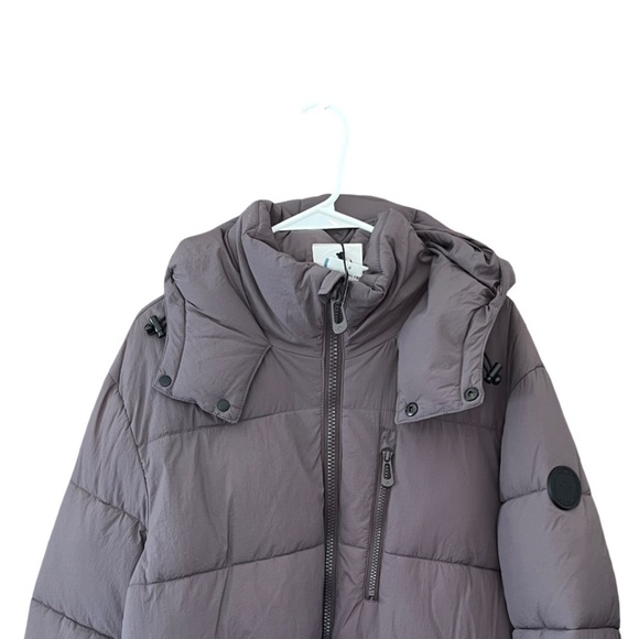 New Noize Cruelty-Free Outerwear Puffer Jacket Grey Plum L Eco Friendly Neutral - Picture 2 of 13
